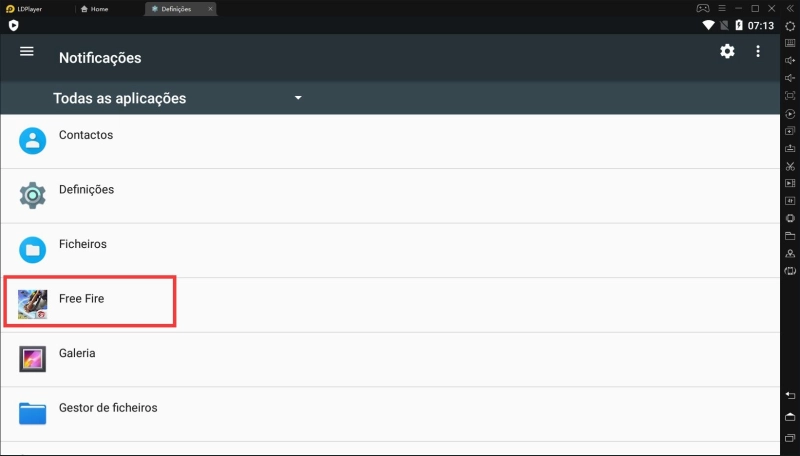 Desative as notificações no LDPlayer para reduzir o uso da CPU