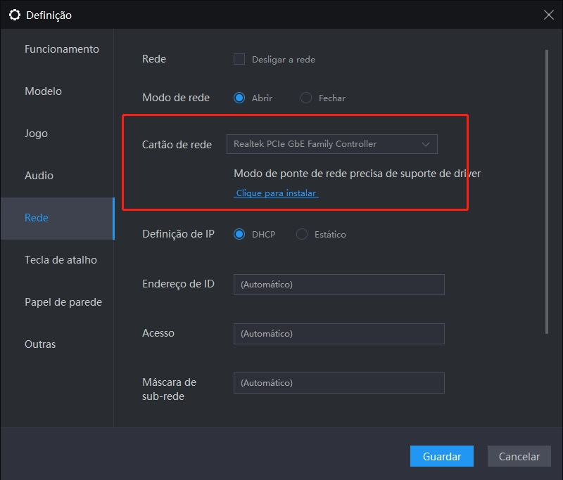 Como resolver falha ao conectar o rede no emulador ?
