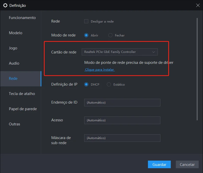 Como resolver falha ao conectar o rede no emulador ?