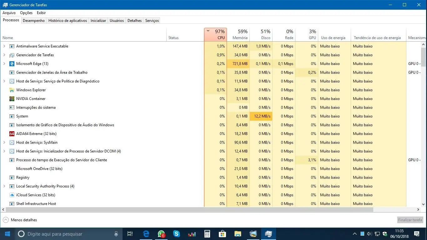 Como diminuir o uso da CPU?