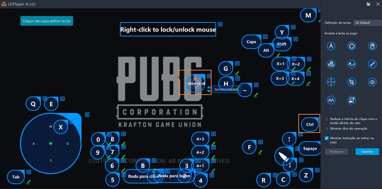 teclado para pubg, placa de jogo fácil de instalar com rodada