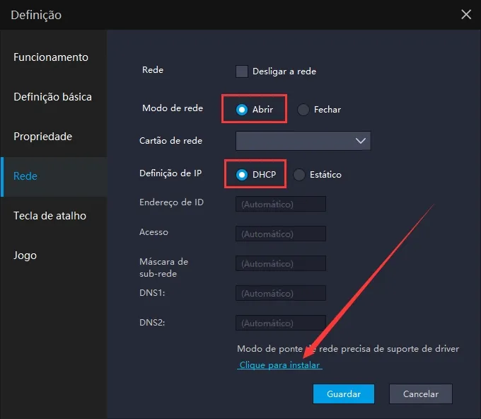 Como resolver a falta de rede no emulador 