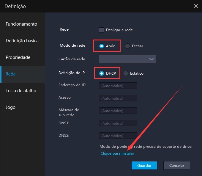 Como resolver a falta de rede no emulador 