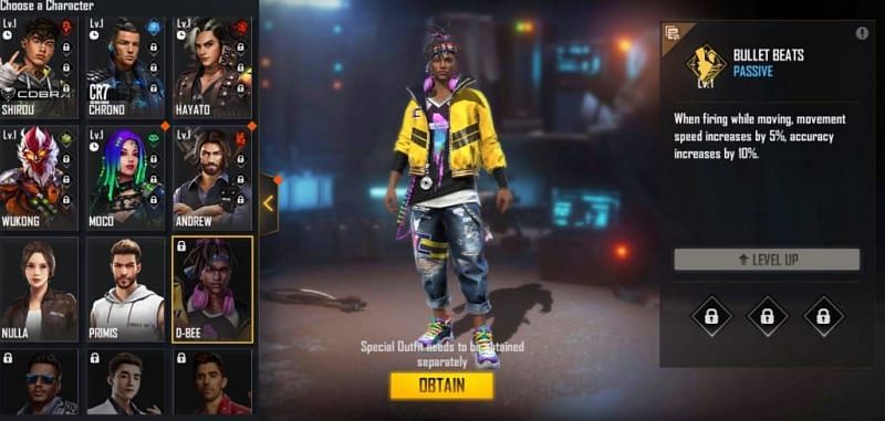 Novo personagem do Free Fire terá alta velocidade; veja as