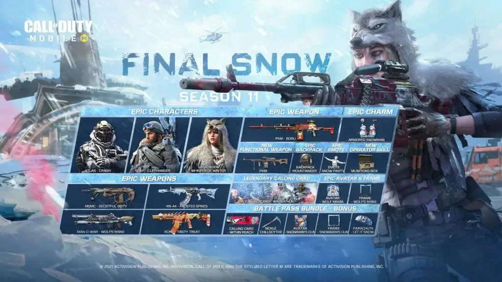 Atualização Neve Final, conheça a temporada 11 de Call of Duty Mobile