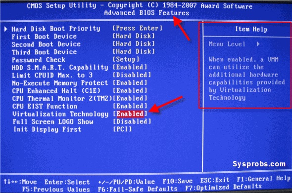 Как включить VT(Virtualization Technology) для повышения производительности?