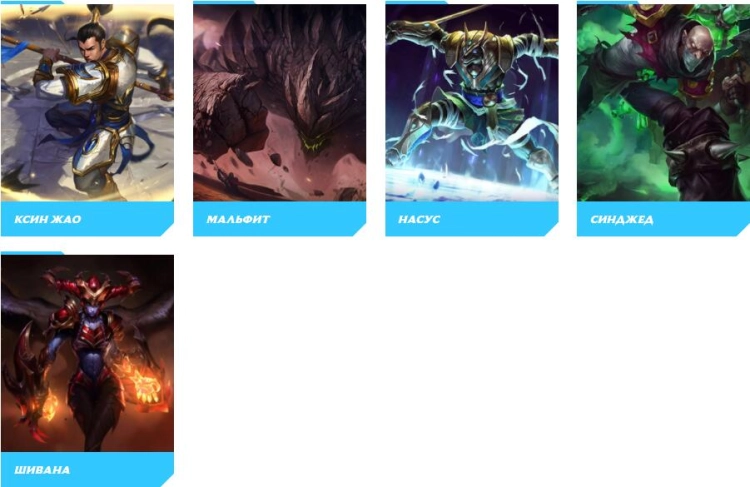 Список с чемпионами League of Legends: Wild Rift