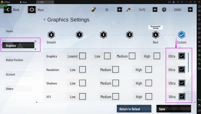 Как сделать 120 FPS в Punishing: Gray Raven на LDPlayer?
