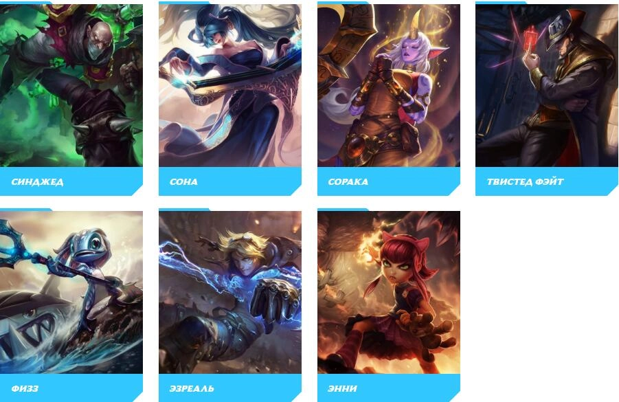 Список с чемпионами League of Legends: Wild Rift