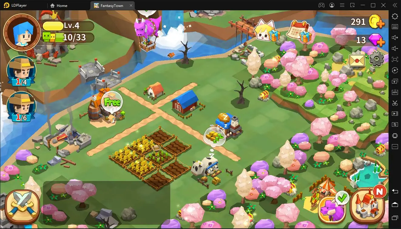 วิธีการติดตั้งและการเล่นเกม Garena Fantasy Town บน PC