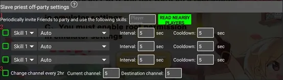 Slave Priest Off-Party Settings