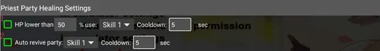 Priest Party Healing Settings