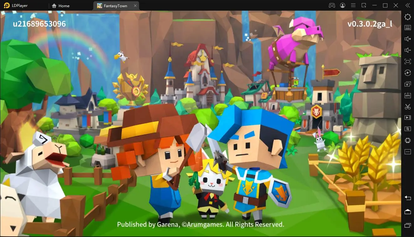 วิธีการติดตั้งและการเล่นเกม Garena Fantasy Town บน PC