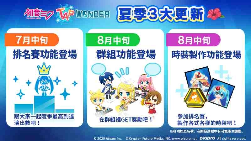 『初音未來 -TAP WONDER-』 公開夏季預定的3大更新!期間限定泳裝插畫&新套裝登場!