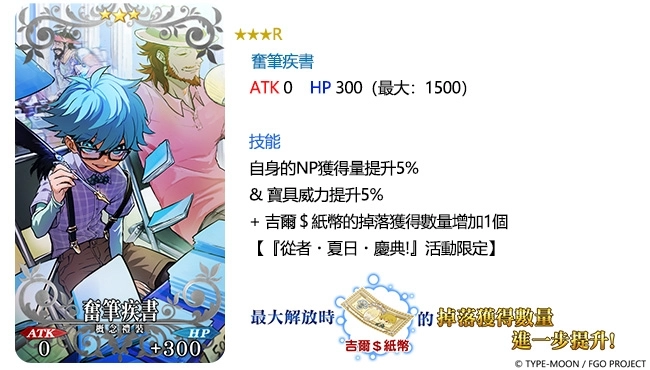 《Fate/Grand Order》繁中版「從者.夏日.慶典!」PICK UP第三彈舉辦