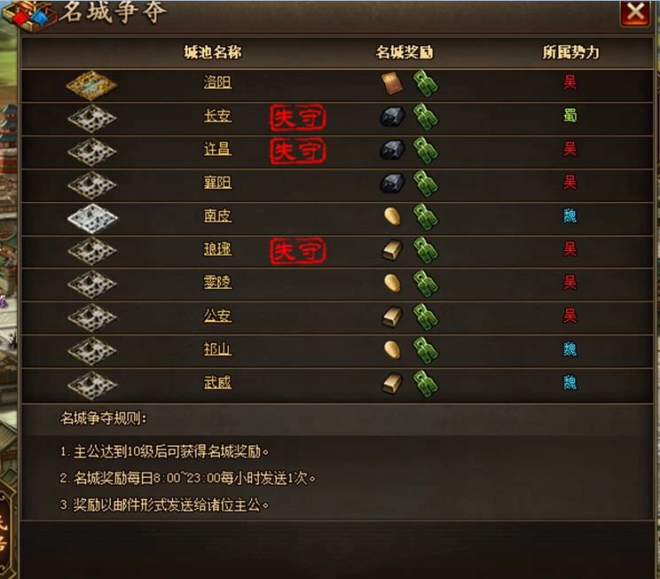 【名城爭奪系統介紹】