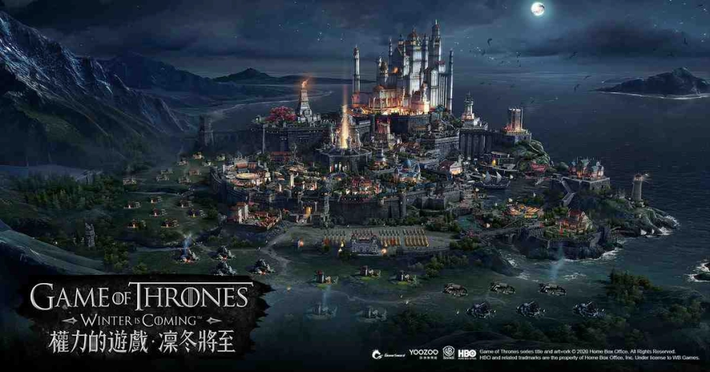 《權力的遊戲：凜冬將至》明月高掛，皎潔的夜色映著燈火通明的維斯特洛