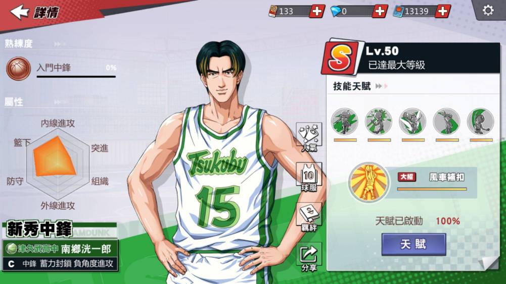 《灌籃高手 SLAM DUNK》神奈川新起中鋒 津久武王牌「南鄉洸一郎」球員資料今日登場！