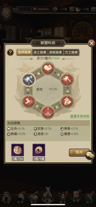 聯盟科技為你的 職業屬性加成