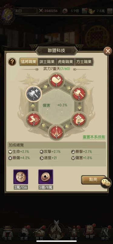 聯盟科技為你的 職業屬性加成