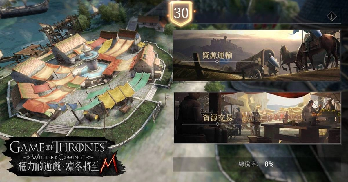 《權力的遊戲：凜冬將至M》市集是盟友間進行資源運輸的重要樞紐