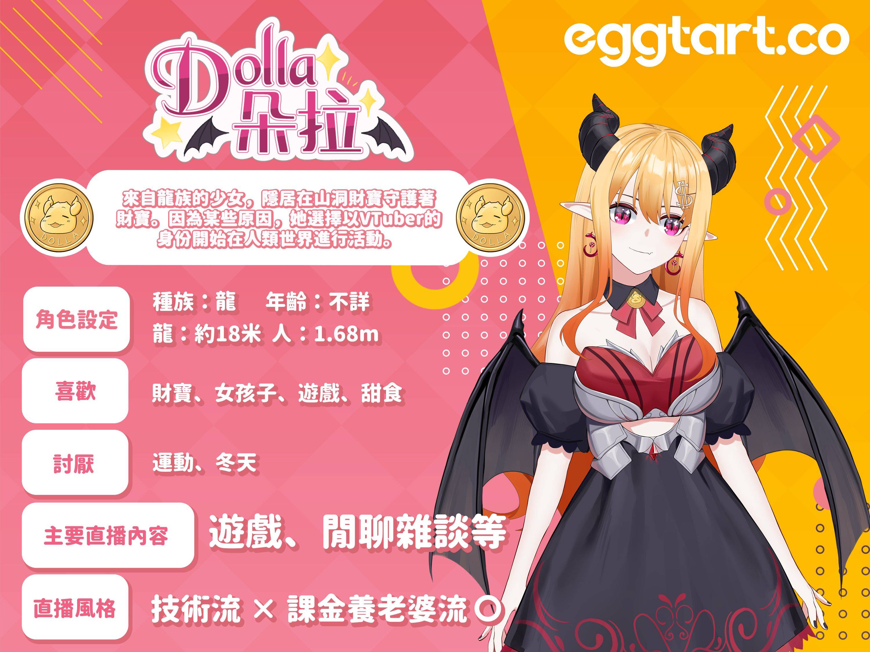 香港Eggtart團隊打造首個香港VTuber組合 首位第一期生「Dolla朵拉」於8月1日正式出道