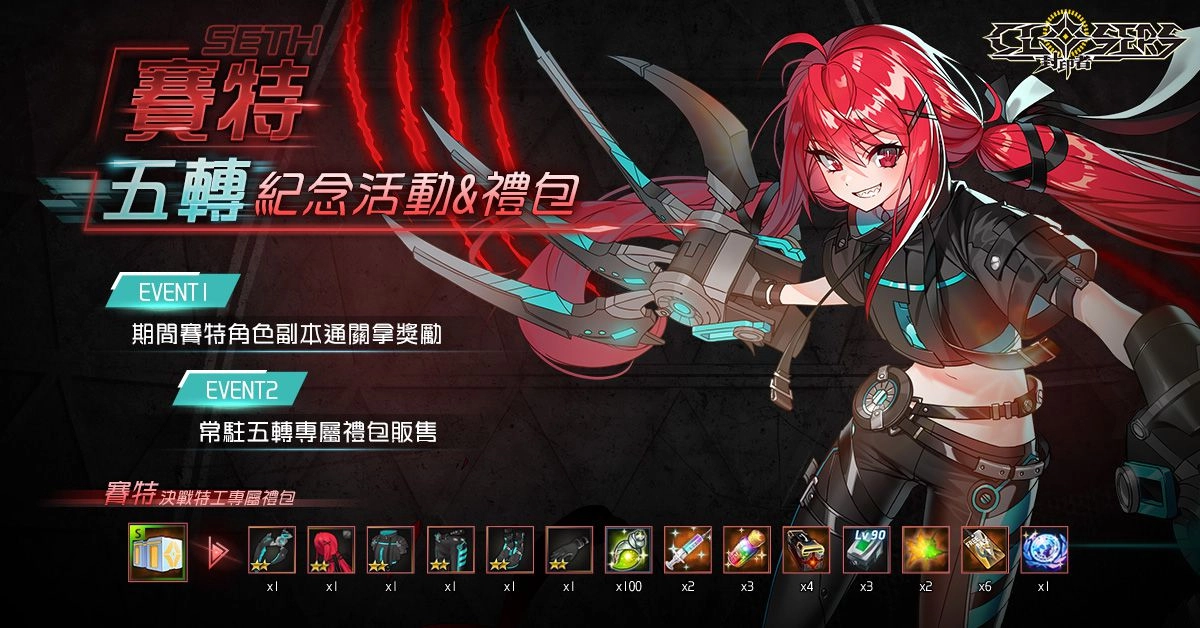 《封印者：CLOSERS》「賽特」第五次轉職  開放直升90等 &「萬聖節活動副本」