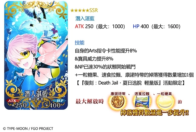 《Fate/Grand Order》繁中版期間開放「復刻：Death Jail・夏日逃脫 ～罪與絕望的梅芙大監獄2019～ 輕量版」，3/6逃脫．啟動！