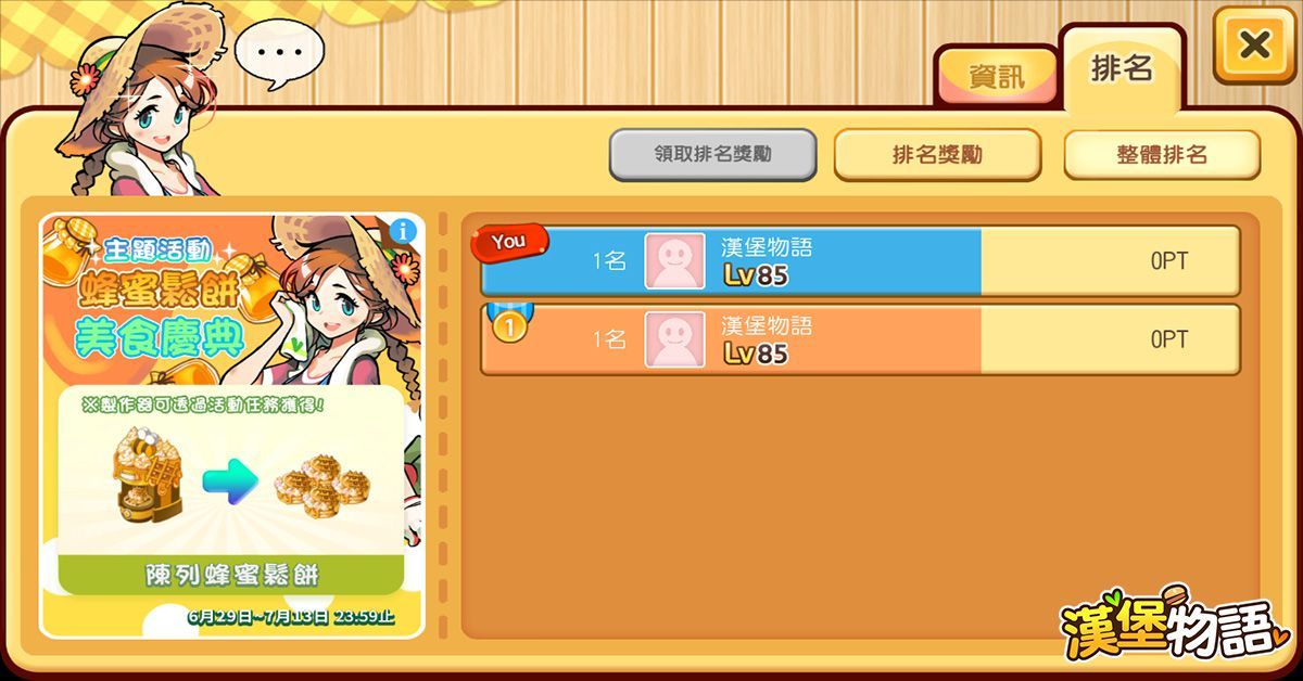 《漢堡物語》 開放等級上限至85級！ 推出全新蜂蜜鬆餅料理製作器