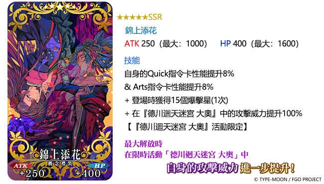《Fate/Grand Order》繁中版舉辦全新活動「德川迴天迷宮 大奧」 期間限定從者★5迦摩，12/24同步登場！