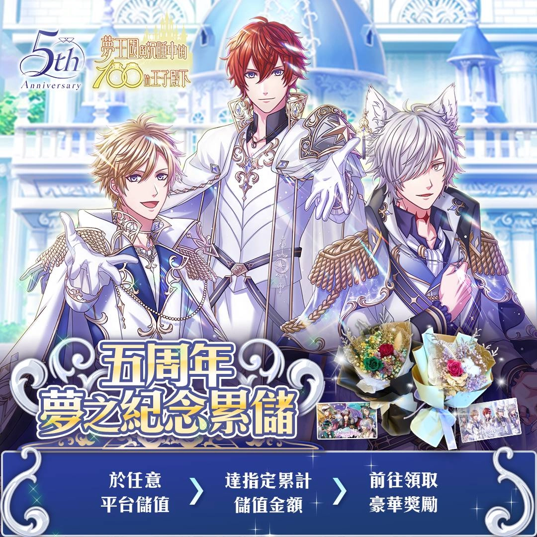 《夢王國與沉睡中的100位王子殿下》開啟全新活動「Dream Flags 夢之祭典」 登入送記憶專用10連召喚