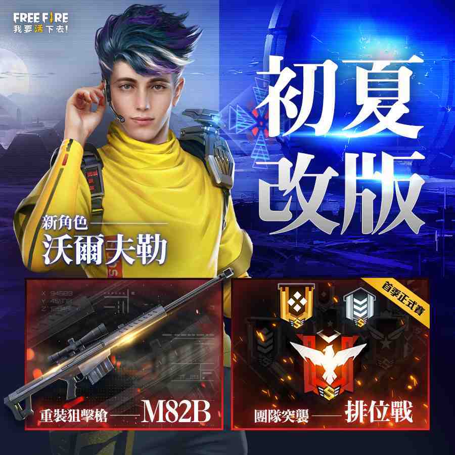 《Free Fire - 我要活下去》初夏改版全新登場！ 新角色電競高手裝載重裝狙擊槍，驚險獵殺即刻啟動！