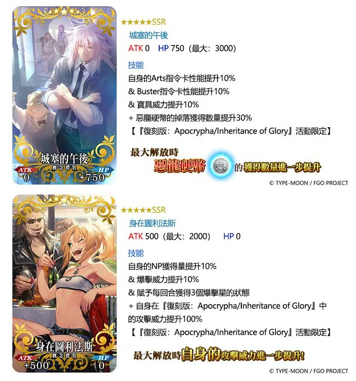 《FGO》繁中版FA×FGO特別活動12/6限時復刻！