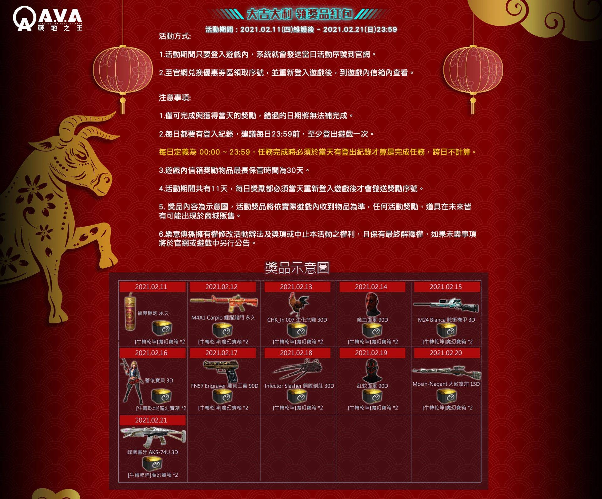 春節動起來!《A.V.A 戰地之王》運動會模式改版,永久槍 15 選 6 重磅回歸!