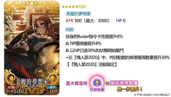 G:\09 樂聚多 180323-\03 新聞稿\2020年度\20201030《FGO》2020情人節活動 語音&書信．來收集吧！紫式部與7冊咒本 (提前至1023發佈)\美麗的夢想家.jpg