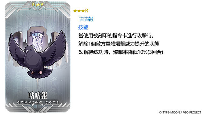 G:\09 樂聚多 180323-\03 新聞稿\2020年度\20201030《FGO》2020情人節活動 語音&書信．來收集吧！紫式部與7冊咒本 (提前至1023發佈)\圖（06）指令紋章 ★3（R）咕咕報.jpg