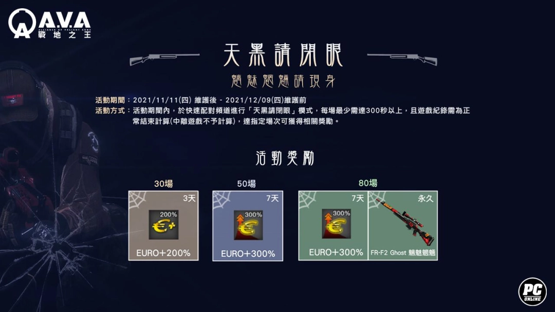《A.V.A戰地之王》新模式「天黑請閉眼」即日上線 摸黑展開獵殺特戰