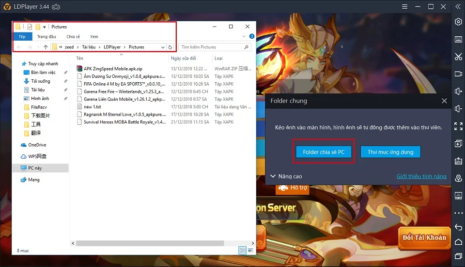 Hướng dẫn chia sẻ File giữa PC và LDPlayer