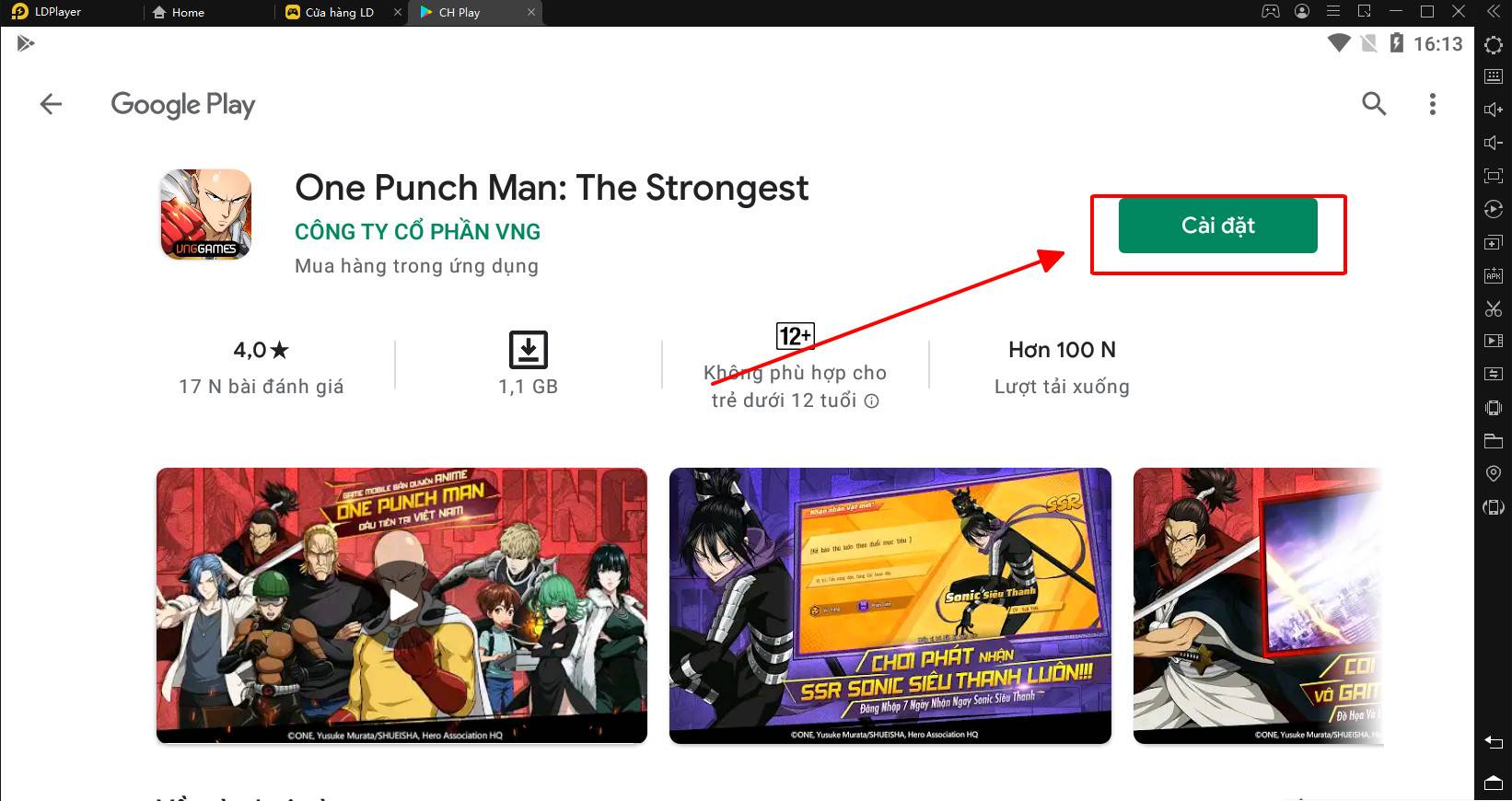 Chơi One Punch Man: The Strongest trên PC cùng LDPlayer