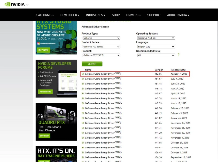 Giải pháp cho vấn đề đồ họa bị hỏng sau khi nâng cấp phiên bản trình điều khiển NVIDIA 442.74