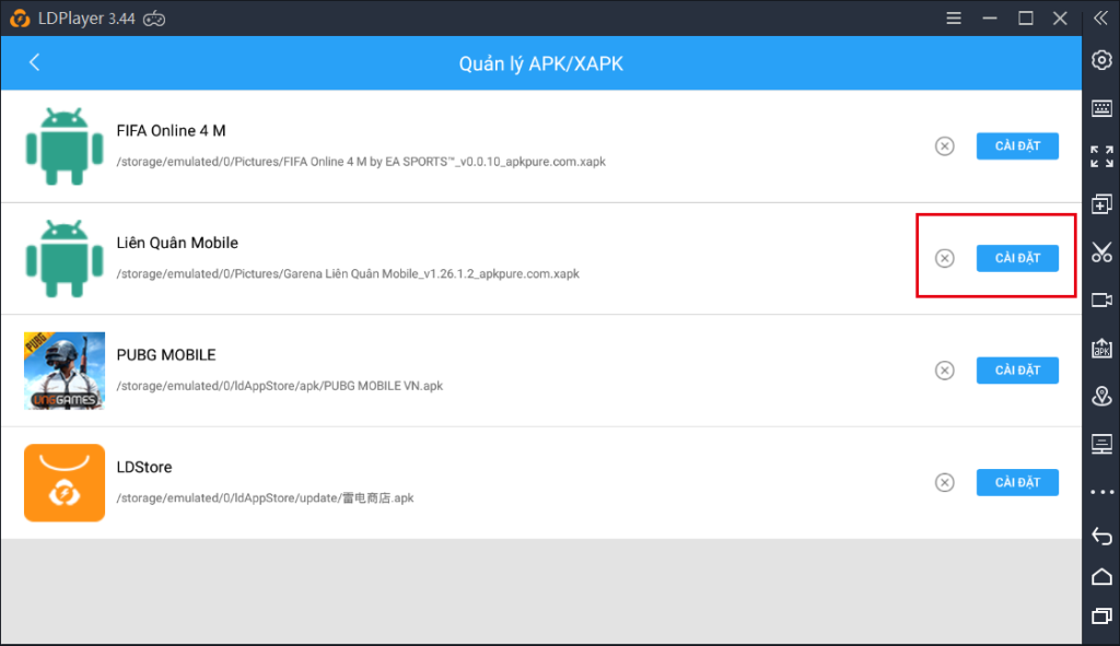 Hướng dẫn cài đặt XAPK trên LDPlayer