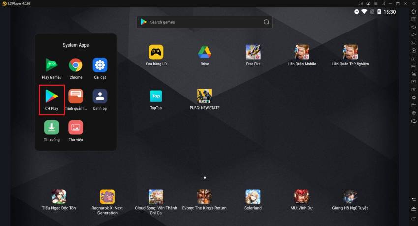 Cách tải Viễn Chinh Mobile trên pc với LD Player