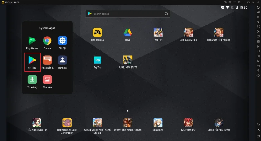 Cách tải Viễn Chinh Mobile trên pc với LD Player
