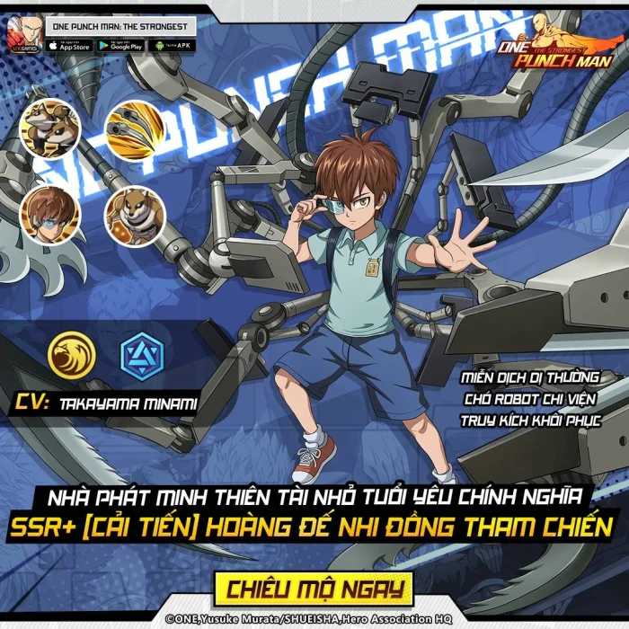 『GAME MỚI』One Punch Man: The Strongest VN: Hoàng Đế Nhi Đồng - Nhân vật đầu tiên được thức tỉnh SSR+