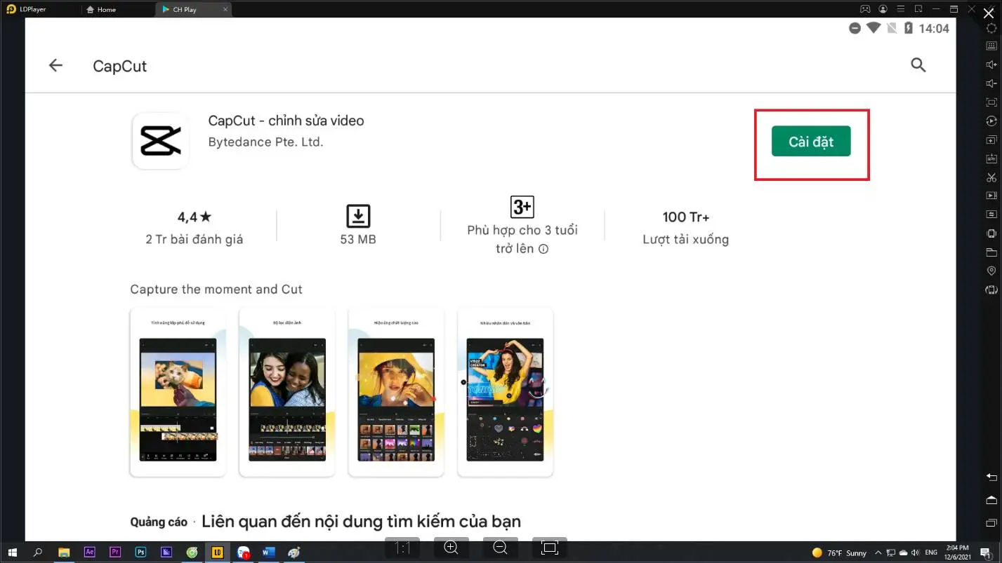 Hướng dẫn tải app CapCut edit video trên Pc với LD Player và tìm video đã xuất ra ở trong giả lập