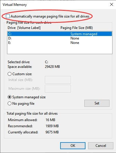 Hướng dẫn cài đặt Bộ nhớ ảo(Virtual Memory)