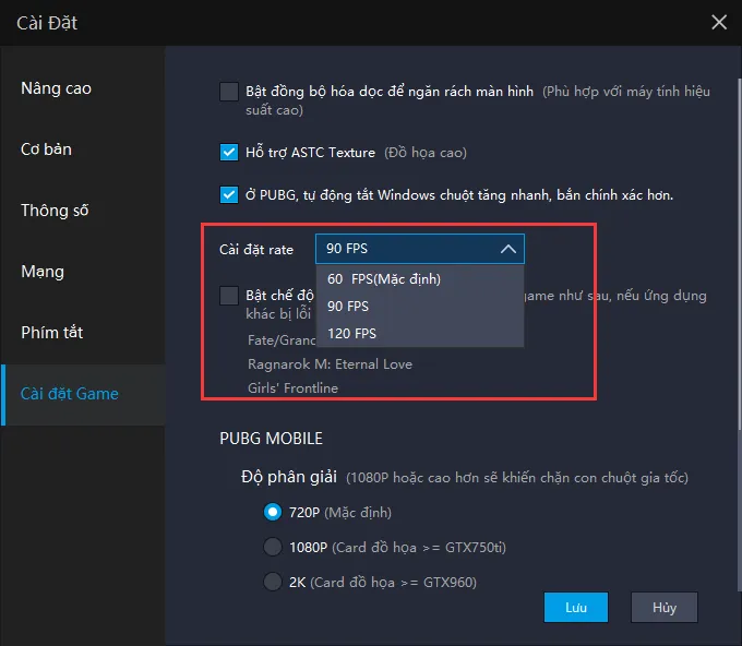 FPS / Thiết lập đồ họa cao cho game giả lập Android