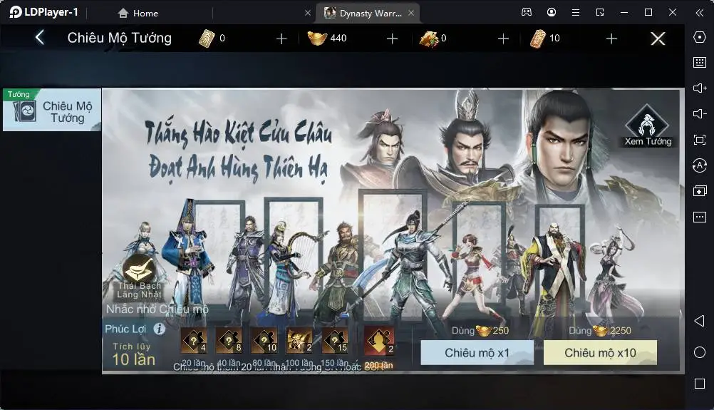 『Hướng Dẫn』Chơi Dynasty Warriors: Overloads VNG bằng Trình giả lập LDPlayer trên PC: Cẩm nang cày account ra tướng SSR ngon