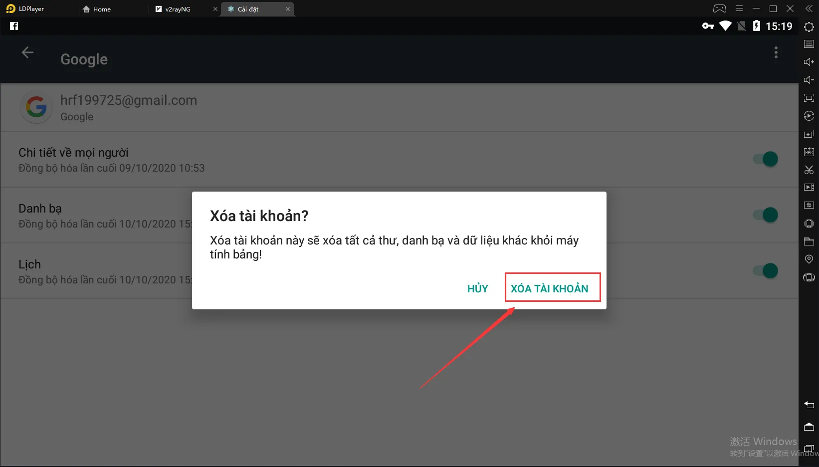 Cách đăng xuất tài khoản Google từ LDPlayer