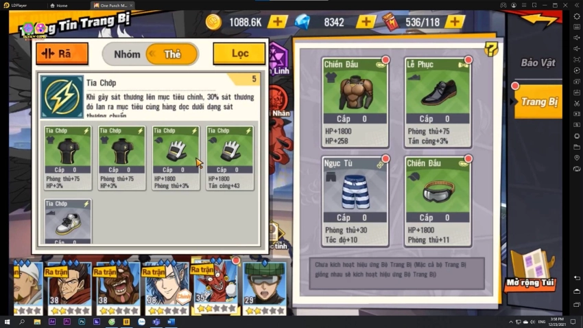 One Punch Man: The Strongest Cách Build & Chi Tiết Về Trang Bị Cho Nhân Vật